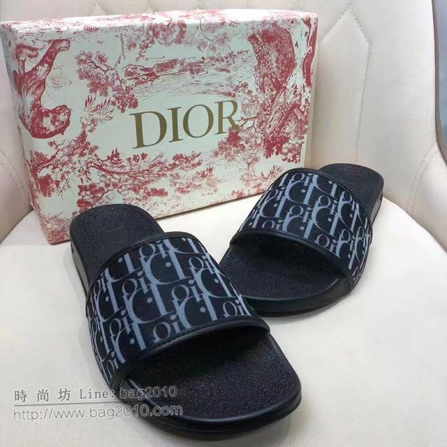DIOR女鞋 迪奧2021專櫃新款磨砂厚底涼拖 Dior刺繡平拖  naq1515